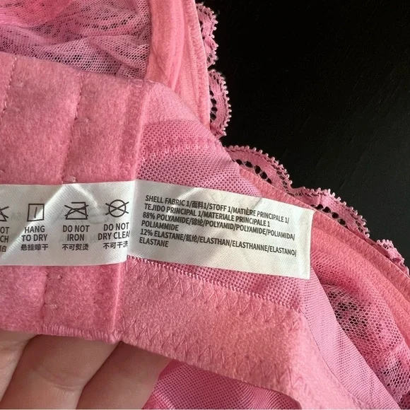 Mermaid Scales bubblegum pink Lace Full Coverage Plus Size Underwire Bra 38C NIB - Picture 8 of 13